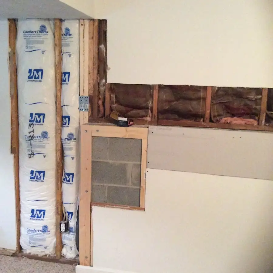 Wall insulation replacement during Basement Flood Cleanup in Waikoloa Village